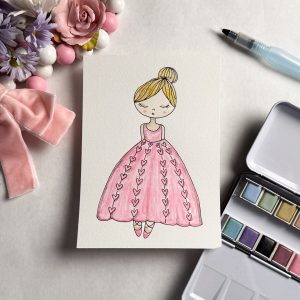 Girl in Heart Dress | Take & Paint