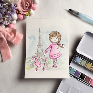 Girl with Poodle | Take & Paint
